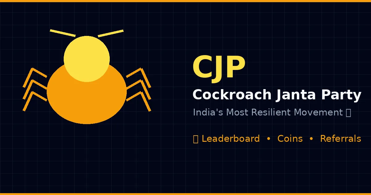 Cjp Cockroach Janta Party (CJP India) | Join Free, Get Member Card | कॉकरोच ...