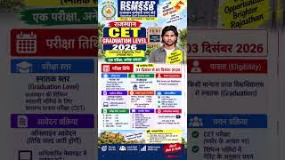 RSSB CET Graduation Level Exam Date 2026 OUT 🔥 CET Exam Date, Admit Card & Syllabus Update