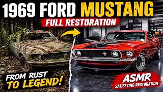 1969 Ford Mustang Restoration - Abandoned Car Full Rebuild (ASMR)