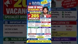 Bank of India SO Recruitment 2026 ।।  BOI SO Recruitment 2026 ।। Bank of India Specialist Officer
