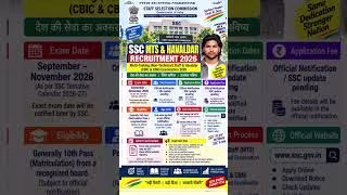 SSC MTS Vacancy 2027, SSC MTS Recruitment 2027, 10th Pass Government Job, Online Form