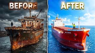 ASMR Ship Restoration | Abandoned Cargo Ship FULL Rebuild (Satisfying)