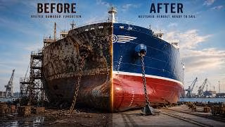 ASMR Ship Restoration | Abandoned Destroyer Full Transformation (Satisfying)